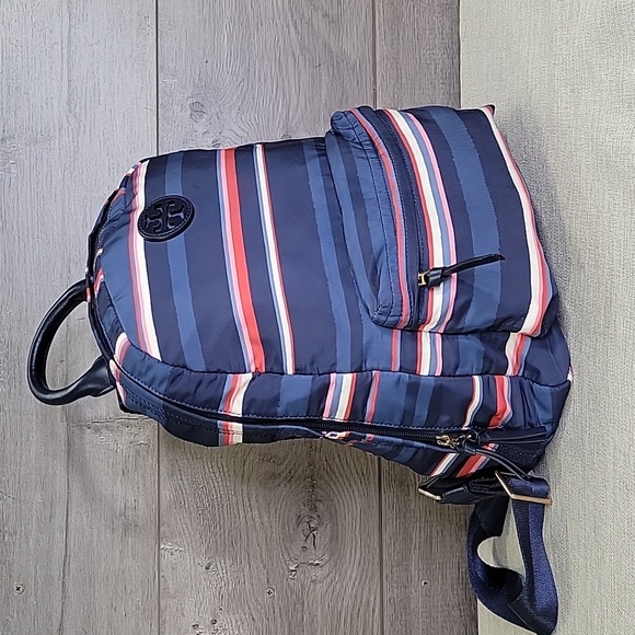 Tory Burch Navy Striped Nylon Backpack main image 7